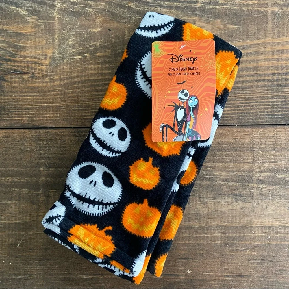 Disney Black and Orange Jack Skellington Hand Towels